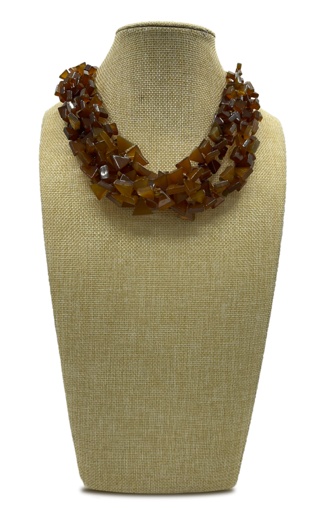 N1-5512-main Coffee Oasis Multi-Strand Orange Jade Necklace