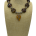 Into Africa Coin Jasper and Amber Pendant Necklace