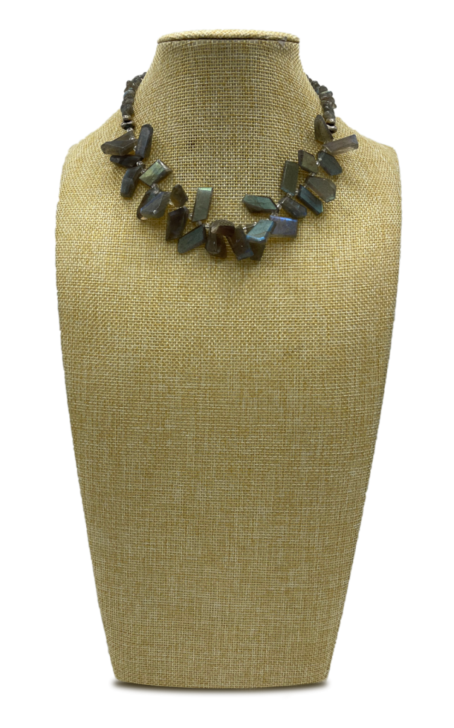 Ocean Floor Slender Labradorite Collar Necklace 1 Ocean Floor Slender Labradorite Collar Necklace