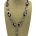 Drover' Long Black and White Agate Necklace