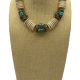 Pharaoh Fossilized Agate & Vintage Tibetan Turquoise Beads