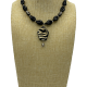 Tribal Vacay Black Onyx & Wood Pendant Necklace