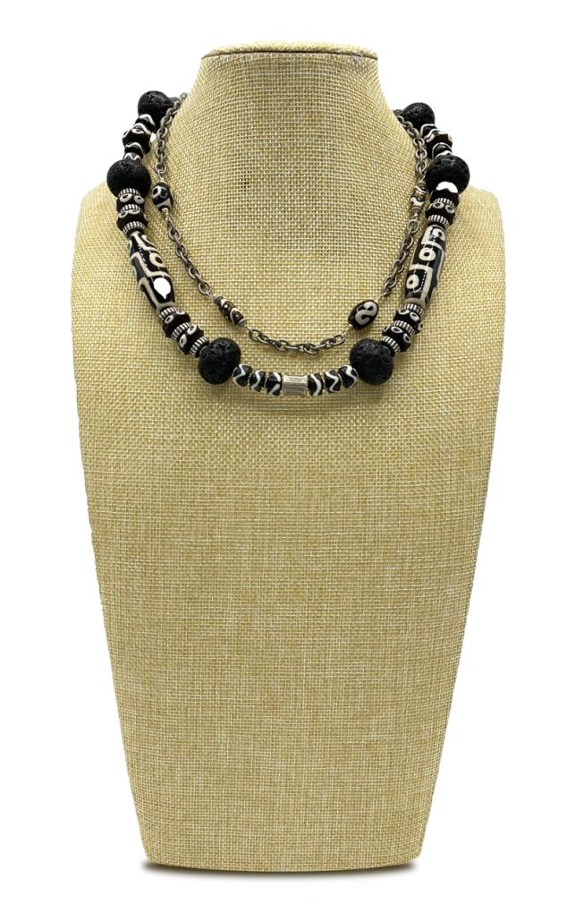 Wild' Coral, Labradorite and African Beaded Necklace 1 Wild' Coral, Labradorite and African Beaded Necklace
