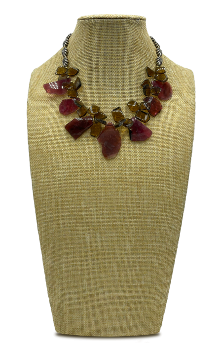 Slices of Tourmaline Collar Necklace